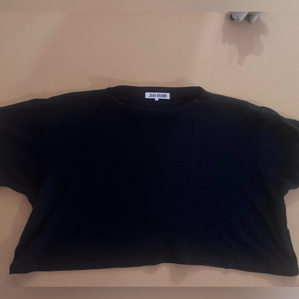 Joah Brown Black Waffle Crop